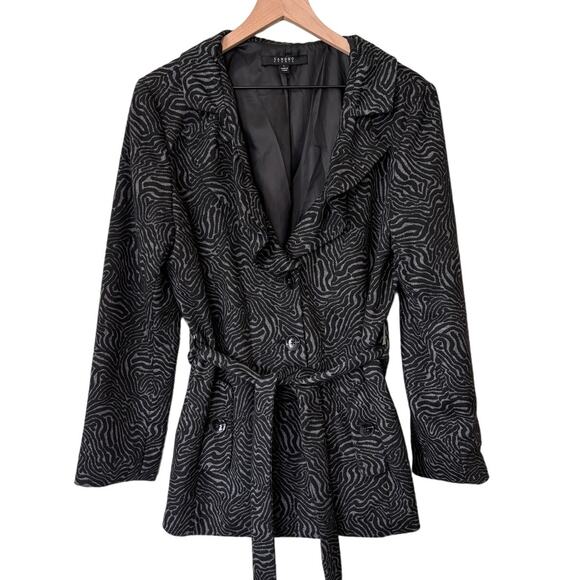 Sandro Studio Lightweight Tie Waist Jacket Size Large - Picture 1 of 8